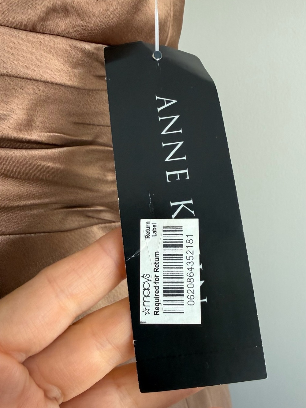 Anne Klein Chocolate Brown V-Neck Midi Dress - Picture 9 of 11